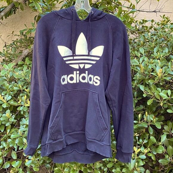 Adidas Black Logo Hooded Sweatshirt. Size Large. VGUC! - Picture 1 of 4